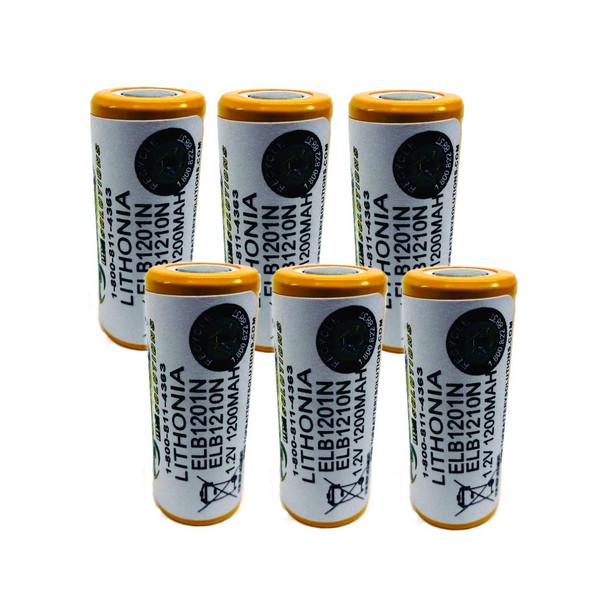 6PC Lithonia ELB1210N, ELB1201N Replacement Battery