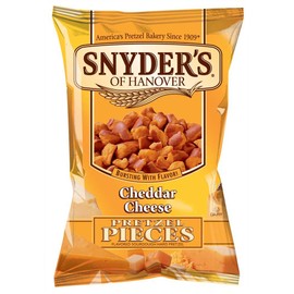Snyders of Hanover Cheddar Cheese Pretzel Pieces, 8 Ounce -- 6 per case.