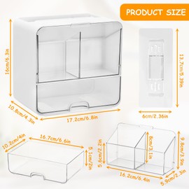 Yallmie Wall Mounted Pad and Tampon Holder, Feminine Product Organizer With Drawer and Lid Wall Mounted Qtip Holder, Cotton Pad Holder for Cotton Swab, Makeup Pads, Hair Clips