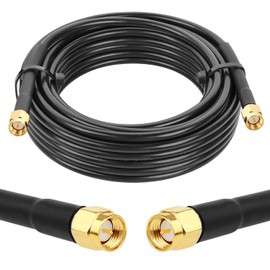 MOOKEERF 20ft SMA Male to Male RG58 Coax Cable - 50 ohm Low Loss Extension for 3G/4G/LTE/GPS/WiFi Antenna Applications
