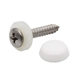 PARCO Window Sill Screws Stainless Steel A2 with Cover Caps Traffic White Pack of 100