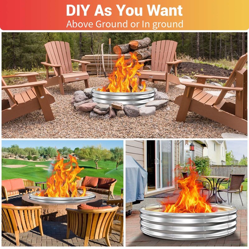60 Inch Extra Large Fire Pit Ring for Outside, Heavy