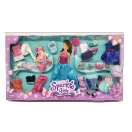 Funville Sparkle Girls Fashion Outfit & Accessories 28 Piece for 11 inch Dolls
