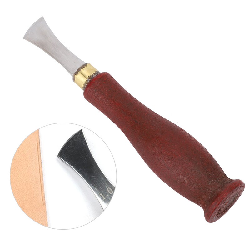 Leather Edge Creaser Stainless Steel Blade Wooden Handle Creaser Leather
