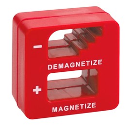 MeasuPro Demagnetizer and Magnetizer - Red - for Screwdrivers Tips, Bits, and Small Tools, Large or Big Screws, Drills, Drill Bits, Sockets, Nuts, Bolts, Nails and Precision Construction Tools