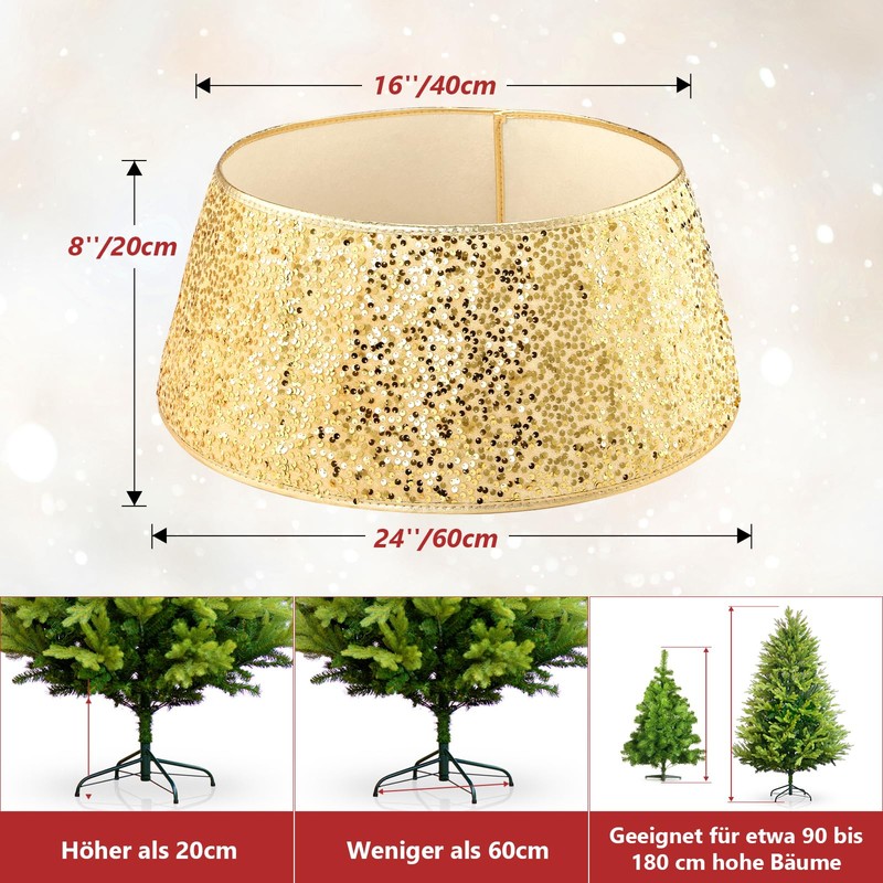 LIHAO Christmas Tree Skirt 60 cm Christmas Tree Stand Cover