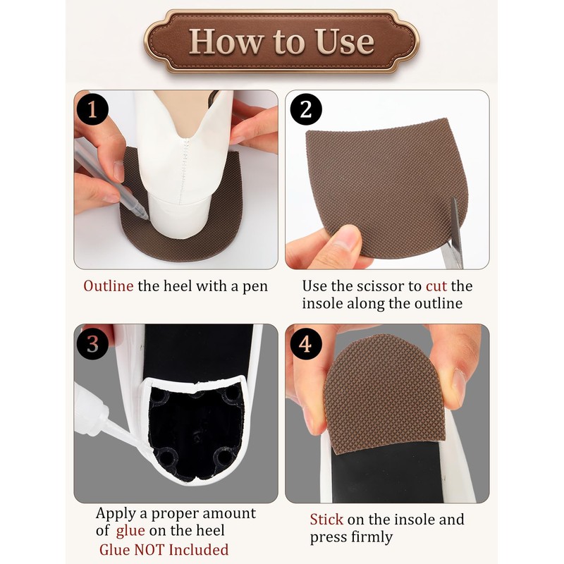 3 Pairs Shoe Heel Repair Rubber Pads