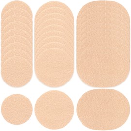 BEIQIYA 30pcs Moleskin Pads for Feet, Self-Adhesive Flannel Foot Protection Pads for Blister, Round Oval Feet Patches for High Heels Boots Leather Shoes- Nude