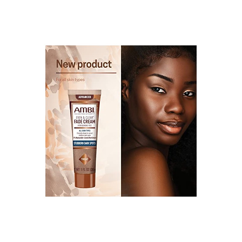 Ambi Even Clear Advanced Fade Cream, Hydroquinone-free, Hyperpigmentation Treatment, Stubborn