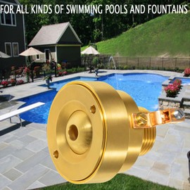 Generic Swimming Pool Spa Deck Jet Fountain Crown Nozzle with Ground Lug for All Kinds of Swimming Pools & Fountains - Material Brass Single Hole Nozzle, Golden Yellow