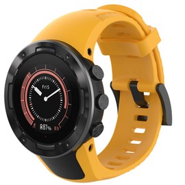 hengkang Compatible with SUUNTO 5 Watch Bands, Sport Stylish Replacement Watch Band Silicone Band Straps Wristbands Bracelet Fit for SUUNTO 5 Multisport GPS Watch (Yellow)