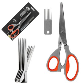 Stainless Steel Kitchen Scissors, 5 Blades, Herb Scissors, Spice Scissors, Chives Scissors with Cleaning Comb, Kitchen Vegetable Scissors for Herbs, Chives, Parsley, Rosemary