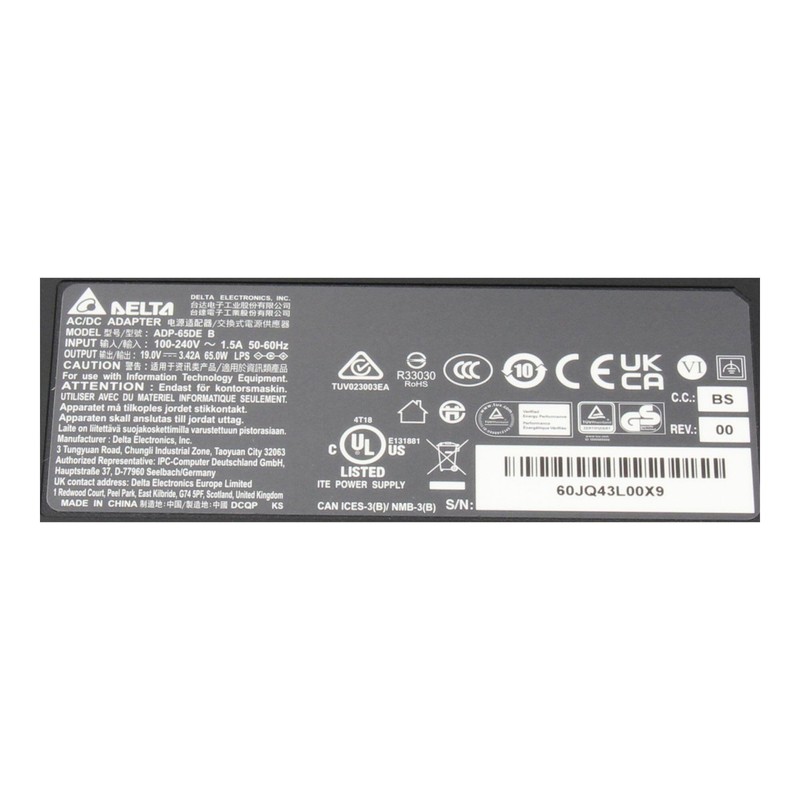 Delta Electronics ADP-65VH D Original Power Supply 65.0 Watt