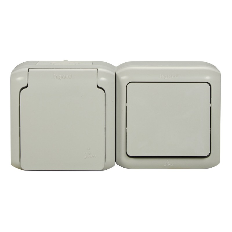 Legrand 782391 Forix Moisture-proof Surface-Mounted Switch Combination (Horizontal). IP44 Socket