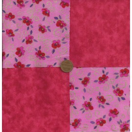 Various Manufacturers 4 inch Rich Red Roses Cotton Fabric Quilt Squares Kit zg1
