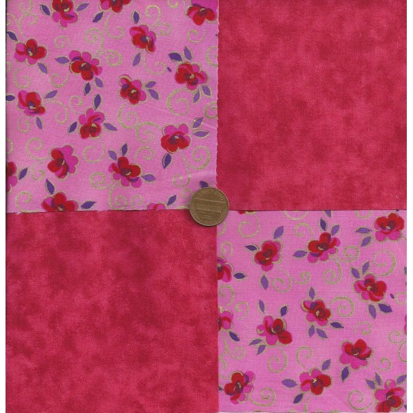 Various Manufacturers 4 inch Rich Red Roses Cotton Fabric Quilt