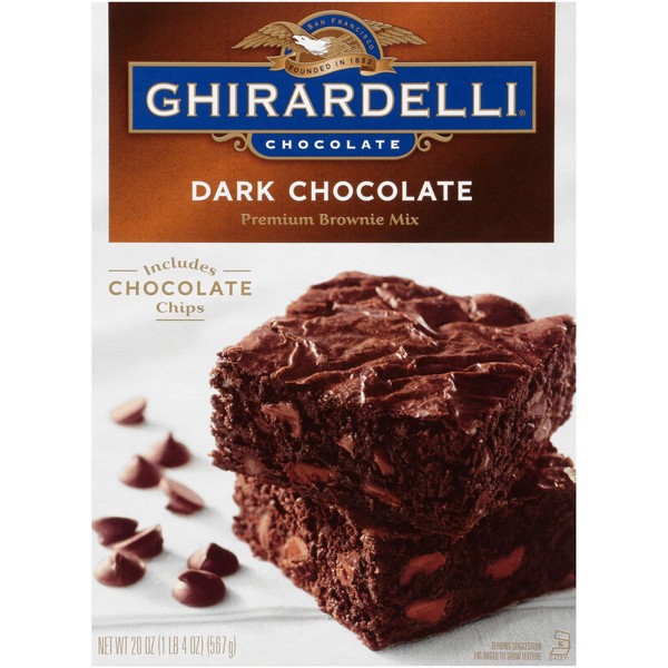 GHIRARDELLI Dark Chocolate Premium Brownie Mix, 20 Oz (Pack of 4)