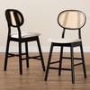 Baxton Studio Darrion Counter Stools, Set of 2, Cream/Black/Light Brown