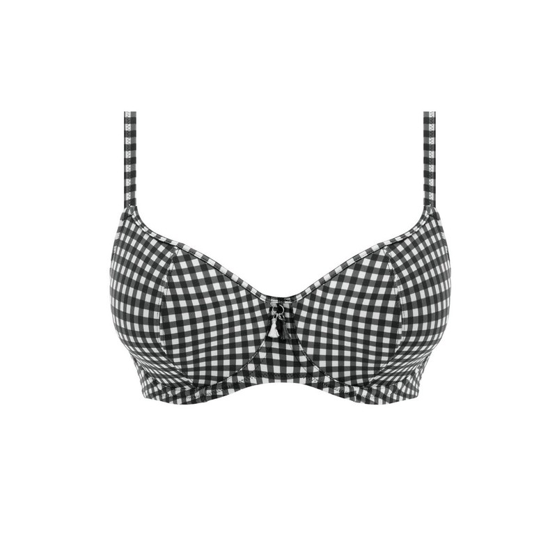 Freya Check in Sweetheart Bikini Top Monochrome Black 34G