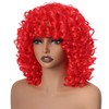 PORSMEER Red Curly Wigs for Women Synthetic Hair Natural Loose