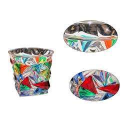 CTForest Ribbed Glasses, Coloured Drinking Glasses, Drinking Glass, Suitable for Party, Bars and Cafes, Beverage Container and Gifting, Can Be Used as Creative Display