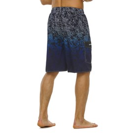 unitop Men's Swim Trunks Classic Lightweight Board Shorts with Lining, Black-259, 32