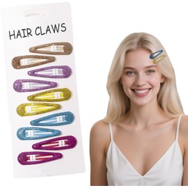 Flomiara Mini-Haarklammern, kleine Wassertropfen-Haarnadeln, Haarzubehör für Frauen und Mädchen, Mini-Haarspangen, Styling-Zubehör für Fotos, tägliche Partys, glitzernde helle Farbe, 10 Stück