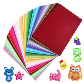 moinkerin 40Pcs Felt Fabric Sheets 20X15cm Polyester Fabric for DIY Handwork, Assorted Color Patchwork Sewing Felt Sheet Arts and Crafts