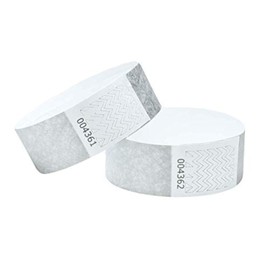 Tyvek Wristbands 3/4 inch 100 Pack, Paper Like Bracelets Used for Events, Nightclubs, waterparks etc. Silver