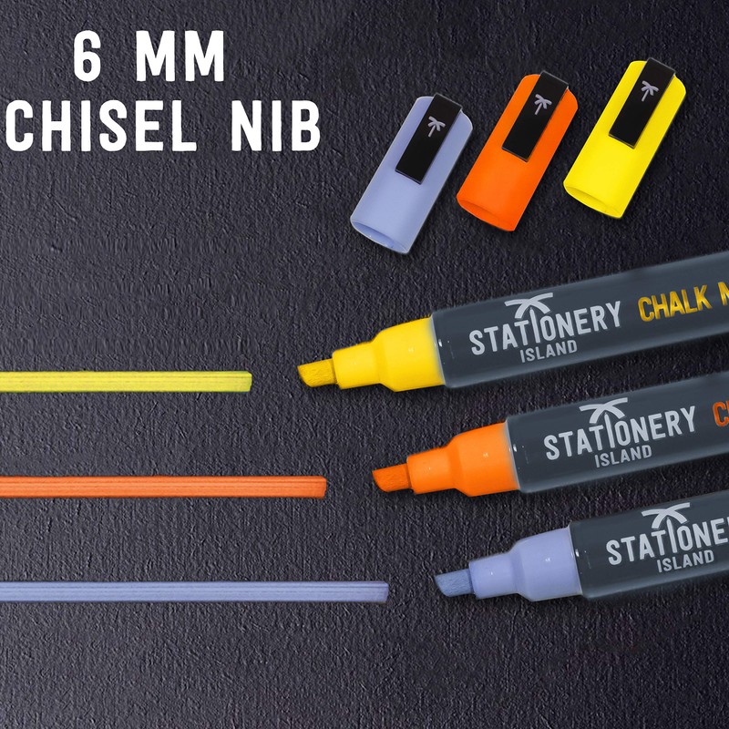 STATIONERY ISLAND Chalk Pens for blackboard, Liquid Chalk Markers for