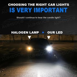 AUIMSOCO 4x 9005 H11 LED Headlight Conversion Kit High Low Beam 12000K Super White Bright