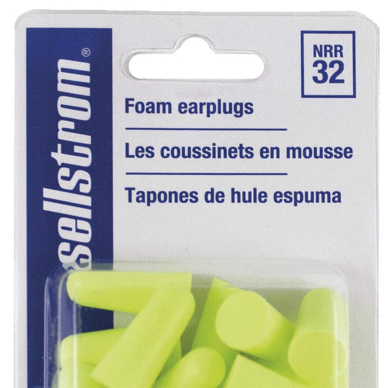 Sellstrom Disposable Uncorded Foam Ear Plugs, 32dB NRR, Hi-Viz Green