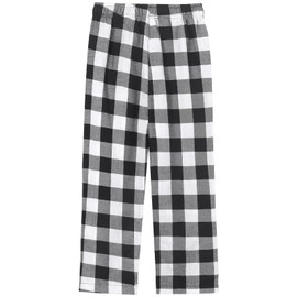 Spring&Gege Boys Soft Plaid Pajamas Pants Flannel PJ Pants Lounge Long Bottoms, Black and White, 13-14Years
