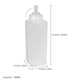 Hohopeti Paquete Botellas de Plástico Botellas Exprimibles Rellenables Exprimibles Dispensador para Salsa de Chili Aceite Glaseado y Otros Condimentos