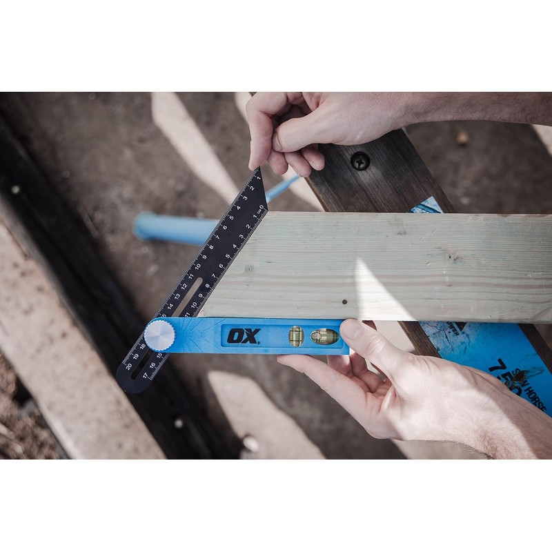 OX Tools Trade 200mm Sliding Bevel with Dual Axis Vials,