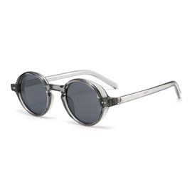 H HELMUT JUST Round Retro Sunglasses for Men and Women Classic Sunglasses, Grey A Transparent/Grey