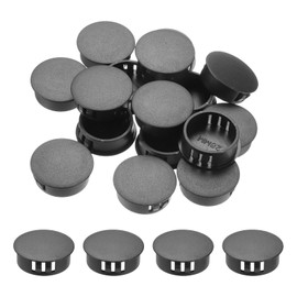 Sourcing Map 32PCS 25mm(1") Black Plastic Hole Plugs, Flush Type Panel Hole Plugs Insert End Caps for Locking Tubes Furniture Cabinet