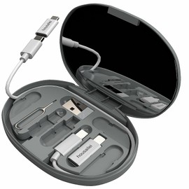 housailei USB Adapter OTG Cable Kit/C-C Cable/C-Micro/C-IP/C-USB A, OTG USB Adapter Cable Charging&Data Transfer Contains Card Slot for Traveling, Use as Phone Holder&Mirror.