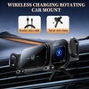 Wireless Charging Rotating Car Mount, High Intelligent 2 in 1
