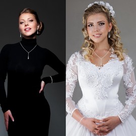 GZWHD Wedding Prom Jewelry Set for Bride Bridesmaid Women Crystal Necklace Earrings Bracelet Set Gift for Mother Wife Friend