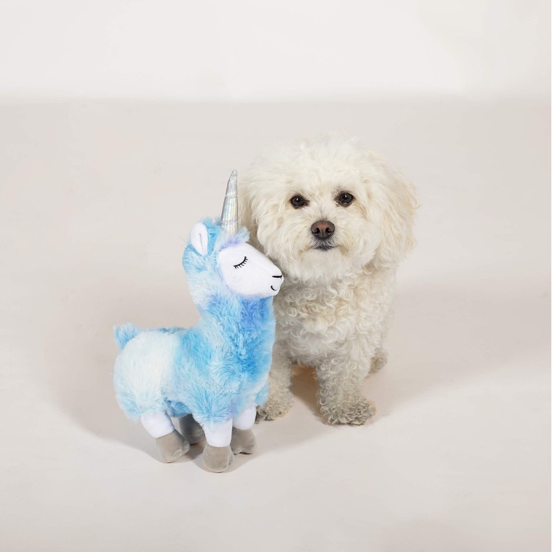 Fringe Studio Dog Toy, Cool Blues Llamacorn-Plush Pet Toy (289358)