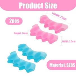 4 Stück Zehentrenner, Hallux-Valgus-Korrekturgerät, wieder abwaschbarer Gel-Zehennagel-Trenner, geeignet für entspannte Zehen, Linderung von Hallux Valgus, Hammerzehen, Hallux Valgus (blau/rosa)