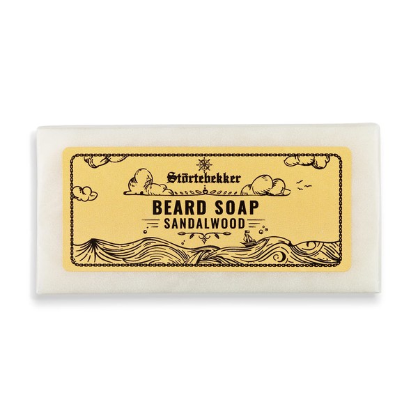 Störtebekker® Premium Beard Soap Sandalwood 80 g - Solid Shampoo for Daily Beard Care - Handmade Soap for Rich Foam - Vegan Beard Soap Beard Shampoo Men - For Beard & Face