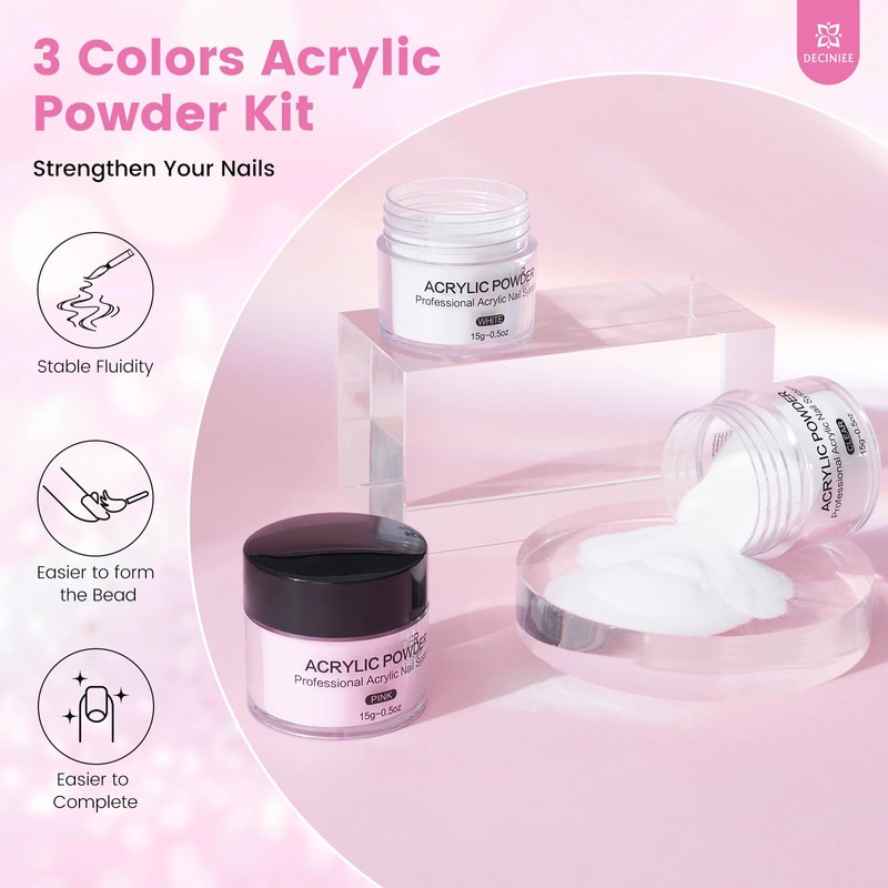 Nail Kit for Beginners with Everything: Professional Nail Acrylic Powder