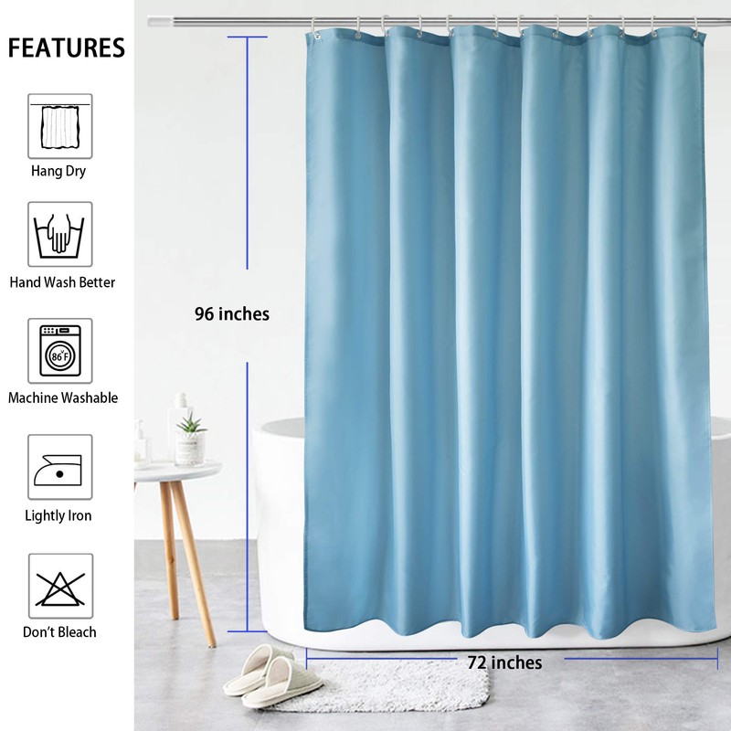 AooHome 72x96 inch Fabric Shower Curtain Liner, Waterproof Extra Long