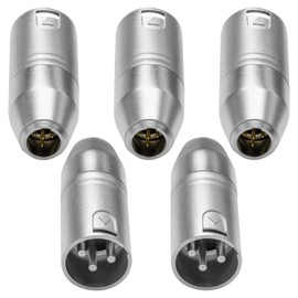 5 Pack 4Pin Mini XLR Connector,TA4F 4 Pin Male to XLR 3 Pin Male Adapter for Shure Microphone Aluminum Alloy Mic Microphone Audio Connector