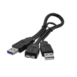 Dual USB 3.0 Type A to Micro-B USB Y Cable for External Hard Drives Buffalo