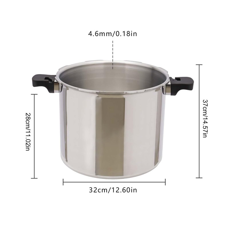 22L Pressure Canner Aluminum Pressure Cooker with Steam Guage, Thickened