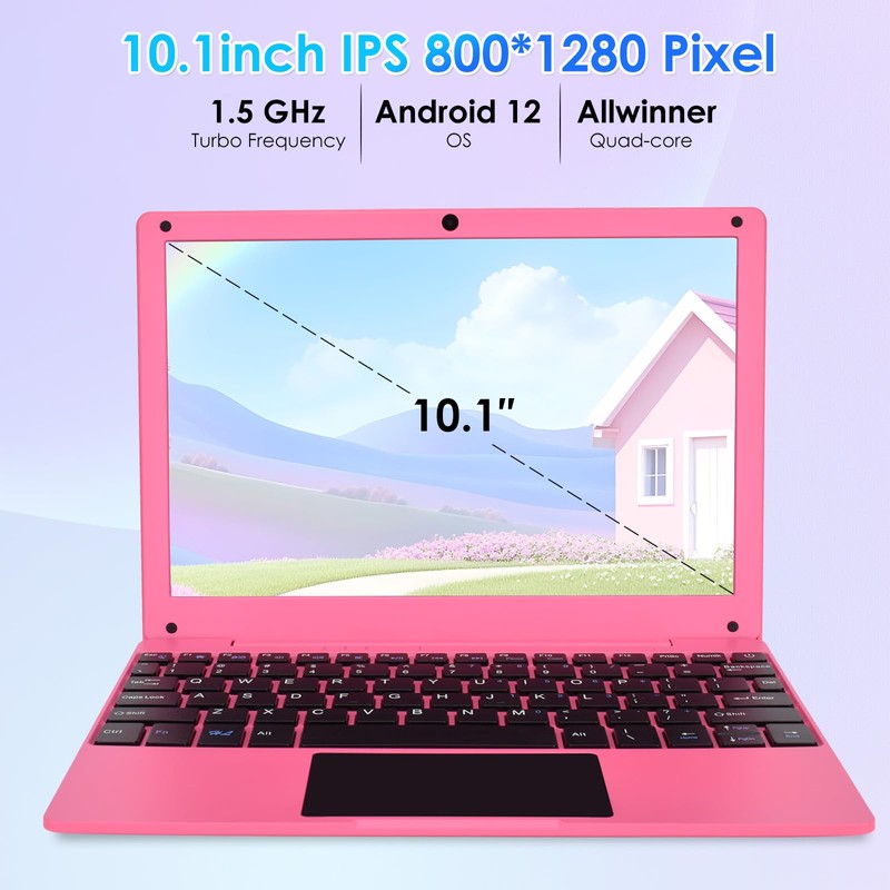 ZHAOHUIXIN Mini 10.1 inch Android 12 Laptop Computer, Portable Small