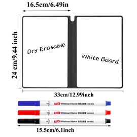 Marte Vanci Whiteboard Notebook Reusable Dry Erase Whiteboard with Pen and Wiping Cloth A5 Portable Dry Erase Pad with PU Cover White Board for Notes Lists Memo Message Presentation(Dark Blue)